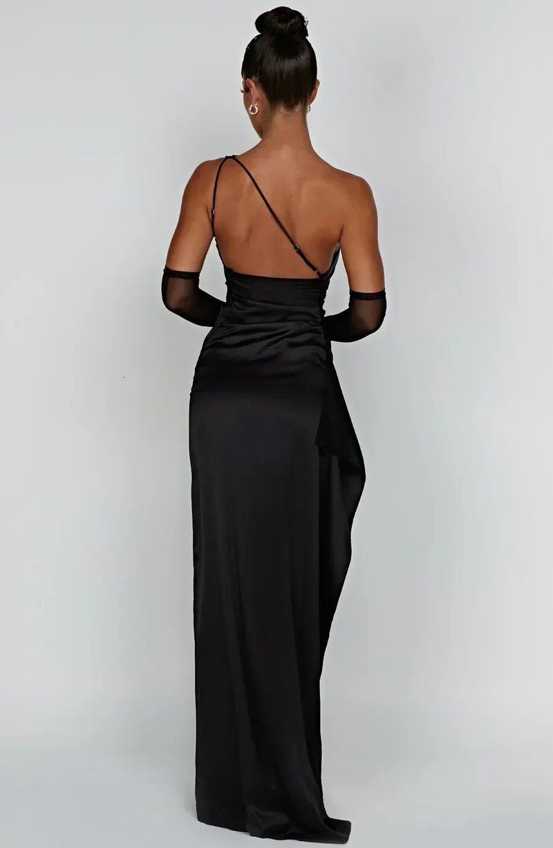Damen Ein Schulter Drapiert Abendkleid