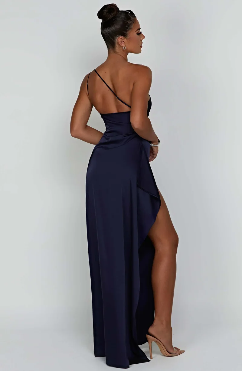 Damen Ein Schulter Drapiert Abendkleid