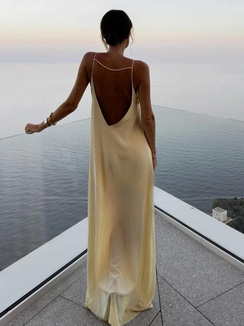 Damen Ärmellos Rundhals Sommer Abendkleid