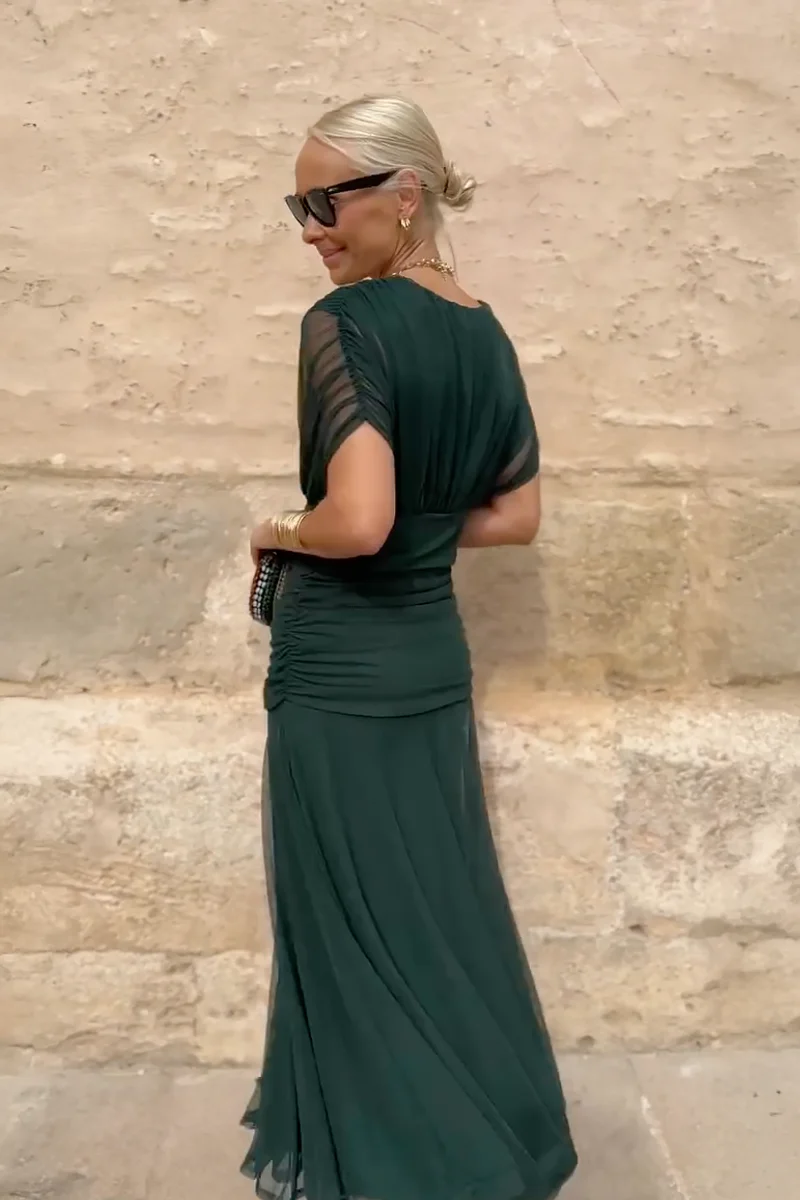 Louise – Elegantes Maxi-Partykleid mit V-Ausschnitt