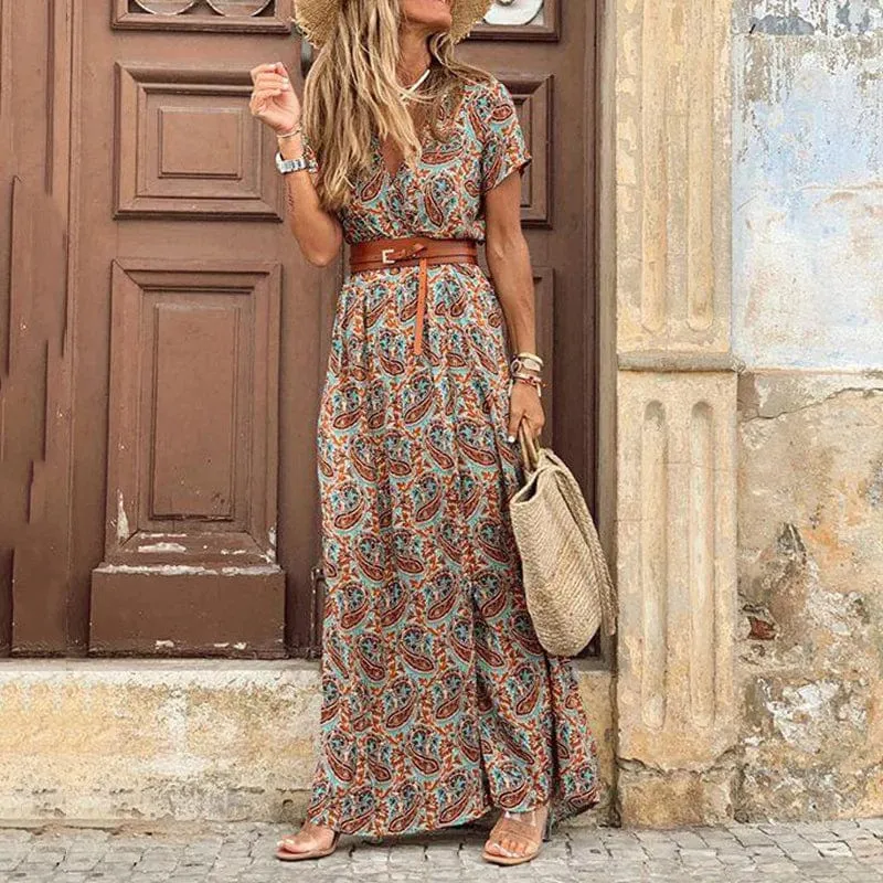 Karin - Elegantes Kleid im Ibiza-Stil - Inklusive Gürtel