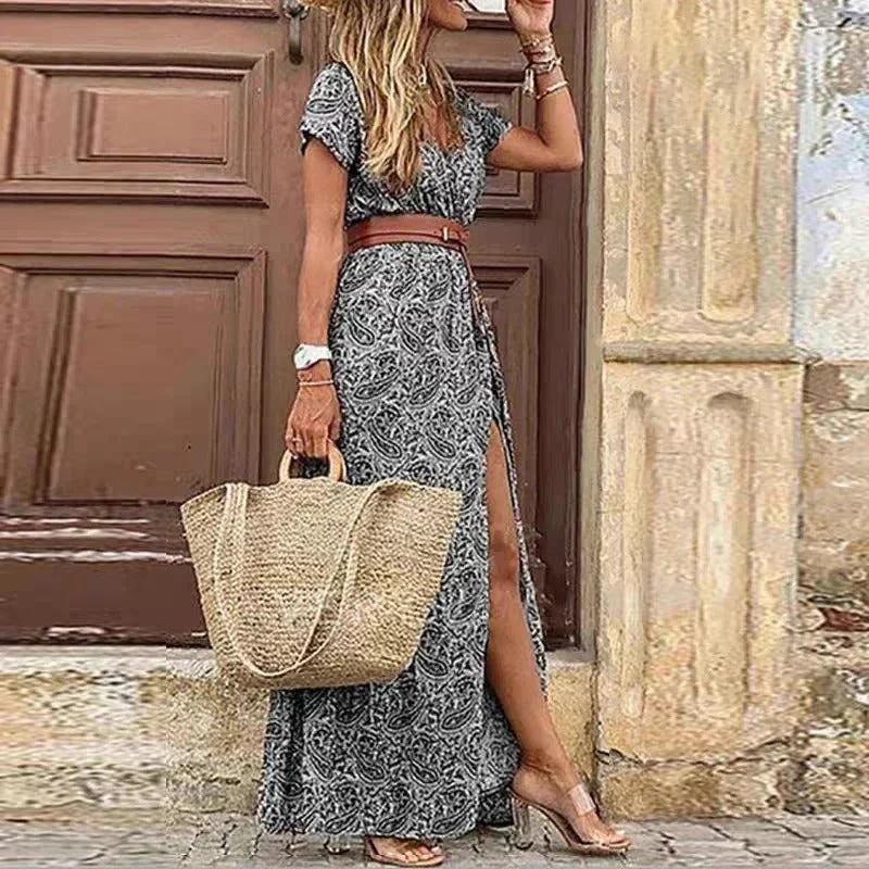 Karin - Elegantes Kleid im Ibiza-Stil - Inklusive Gürtel