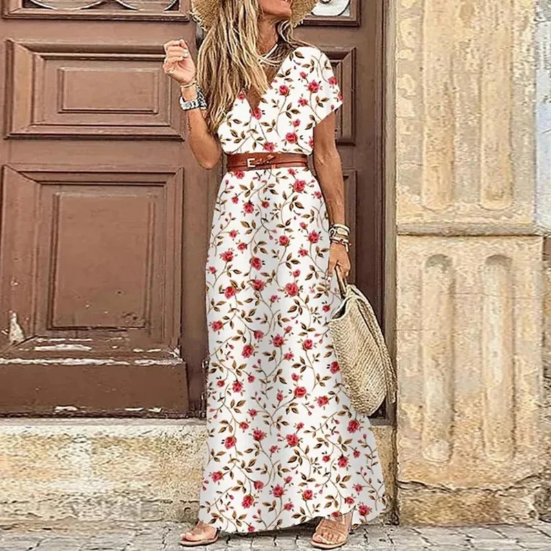 Karin - Elegantes Kleid im Ibiza-Stil - Inklusive Gürtel