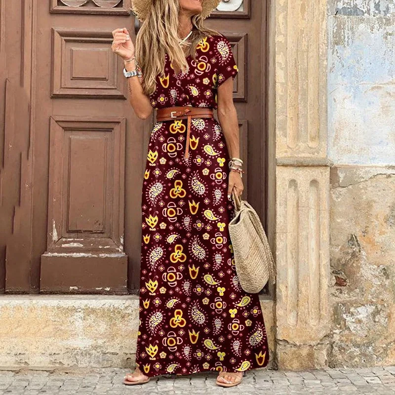 Karin - Elegantes Kleid im Ibiza-Stil - Inklusive Gürtel