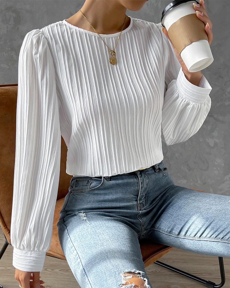 Bianca - Elegante Bluse mit langen Laternenärmeln