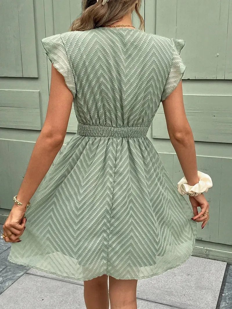 Damen Sommer V Ausschnitt Boho Midikleid