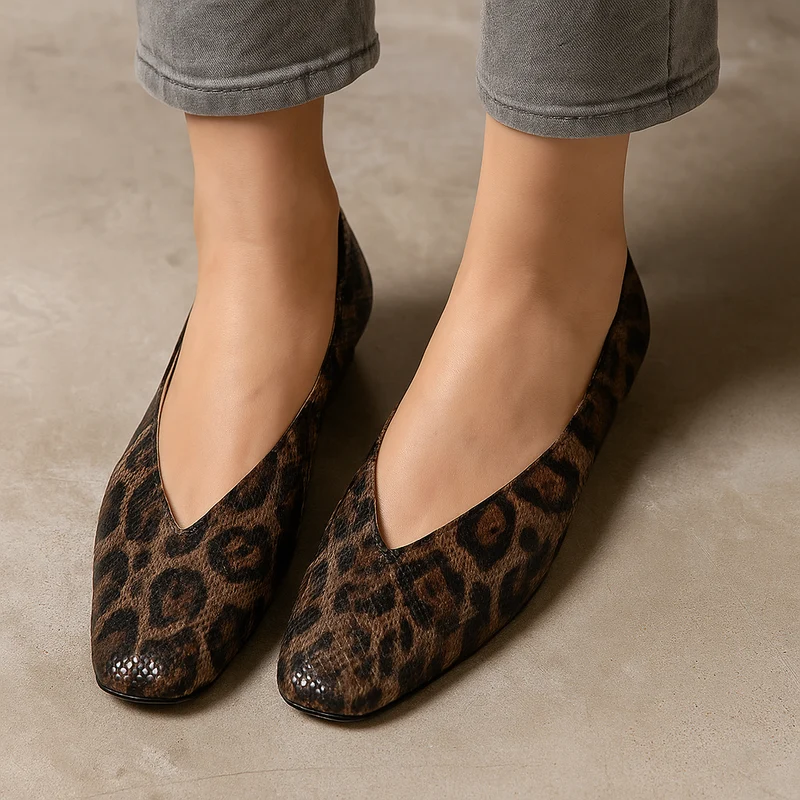 Damen Elegant Rund Ballerina Slip On Schuhe