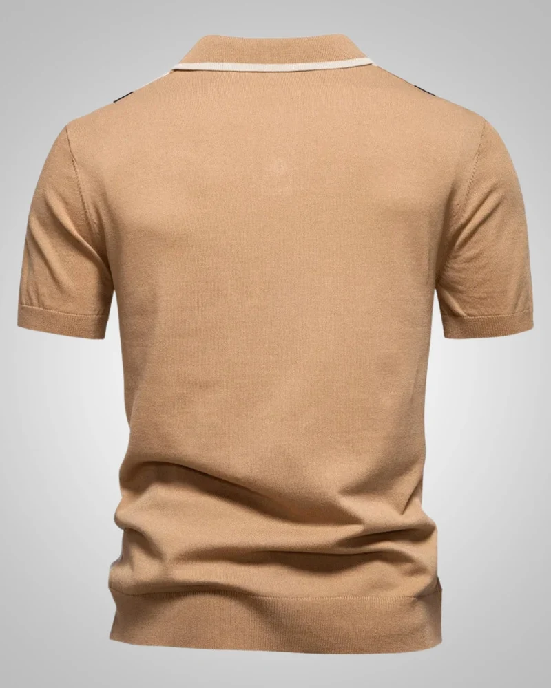 Herren Sommer Knopfleiste Stricken Poloshirt