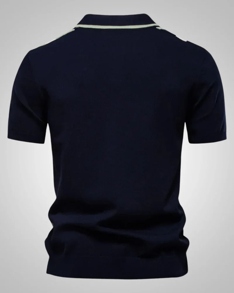 Herren Sommer Knopfleiste Stricken Poloshirt