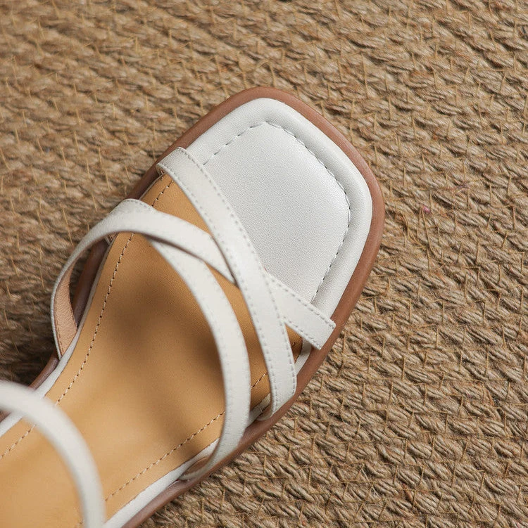 Damen Elegant Blockabsatz Riemchensandalen