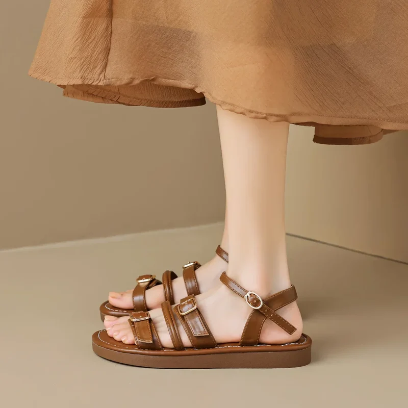 Damen Elegant Schnalle Riemen Sommer Sandalen