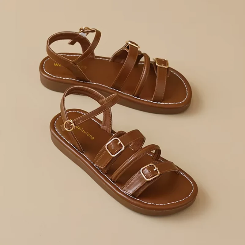Damen Elegant Schnalle Riemen Sommer Sandalen