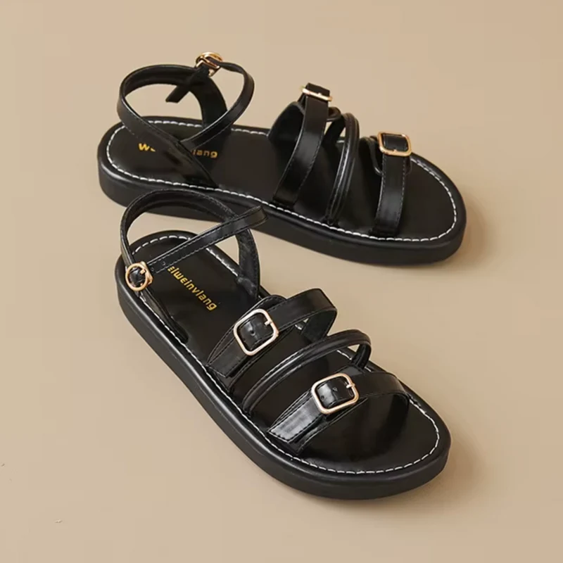 Damen Elegant Schnalle Riemen Sommer Sandalen