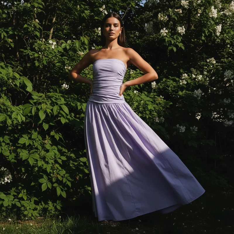 Damen Lässig Karomuster Sommer Maxikleid