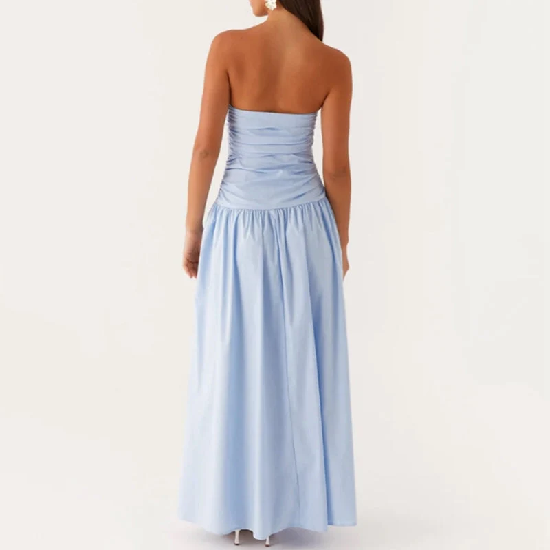 Damen Lässig Karomuster Sommer Maxikleid
