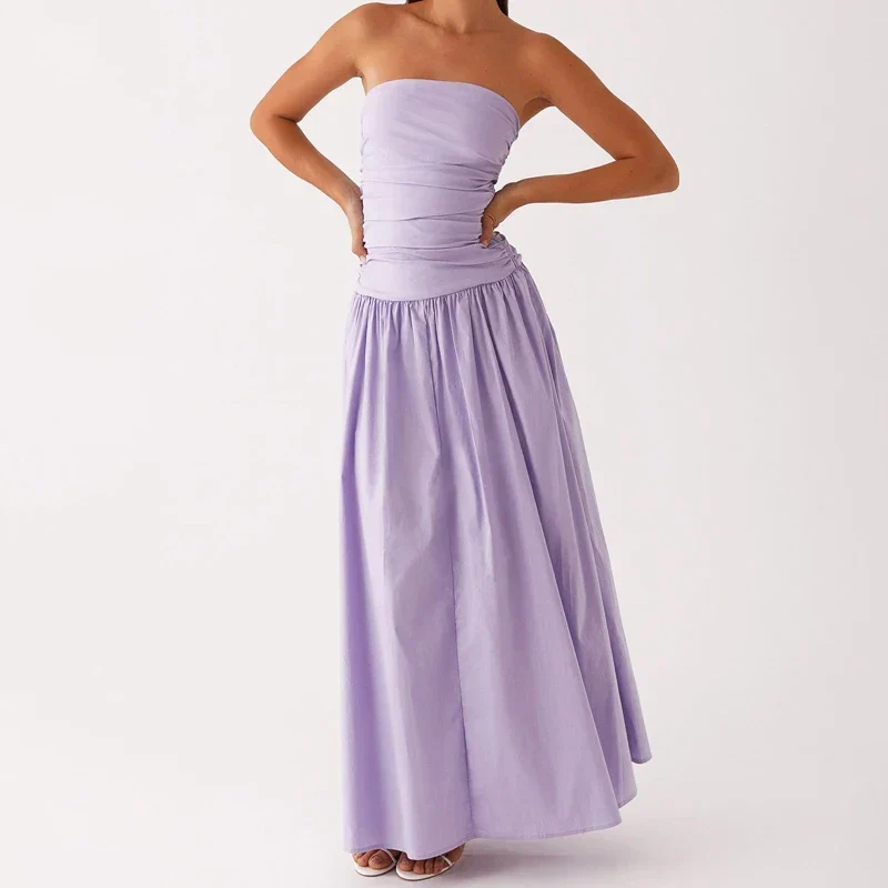 Damen Lässig Karomuster Sommer Maxikleid