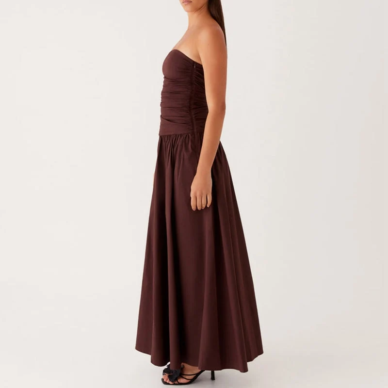 Damen Lässig Karomuster Sommer Maxikleid
