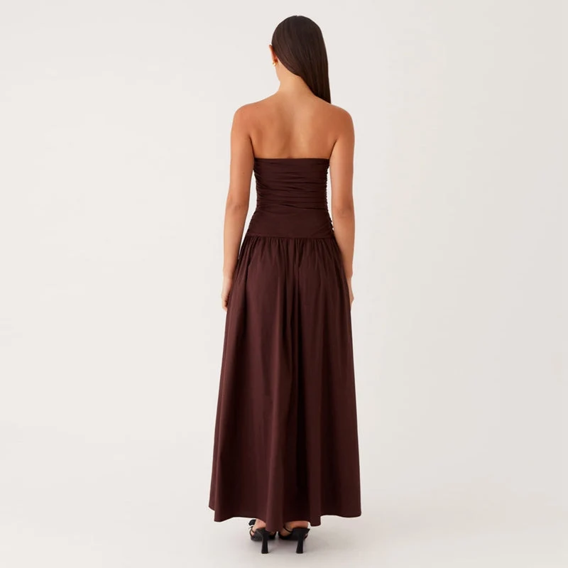 Damen Lässig Karomuster Sommer Maxikleid