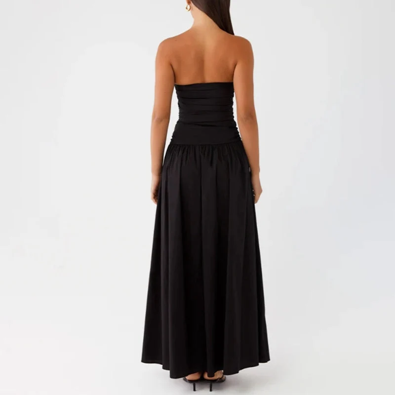 Damen Lässig Karomuster Sommer Maxikleid
