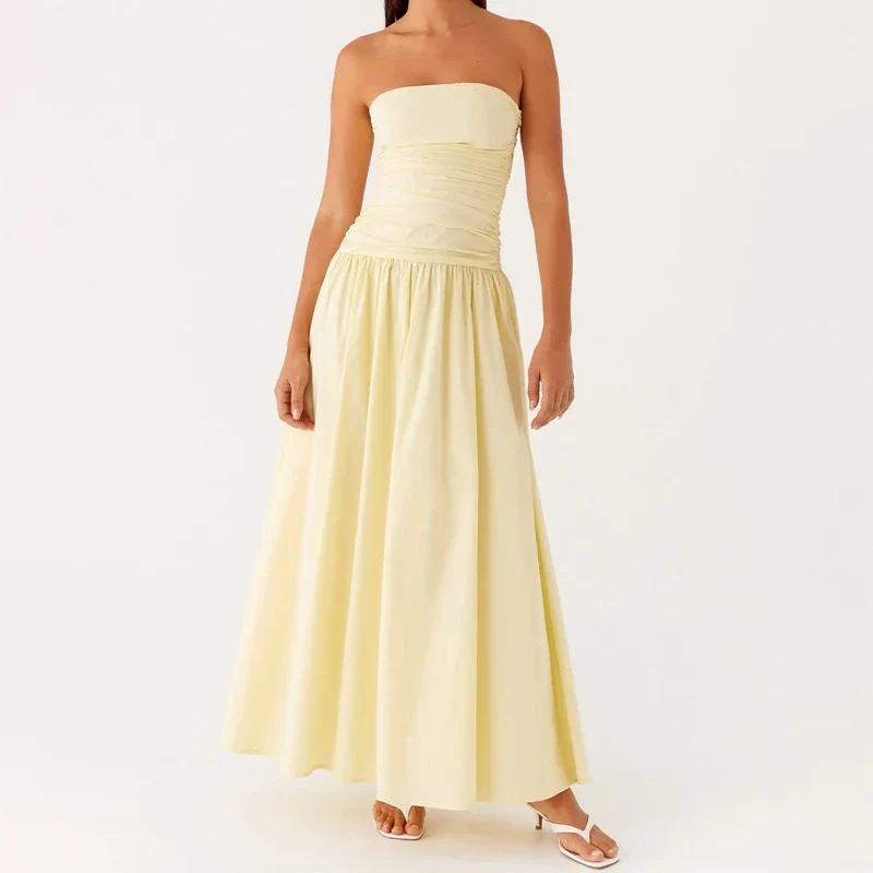 Damen Lässig Karomuster Sommer Maxikleid