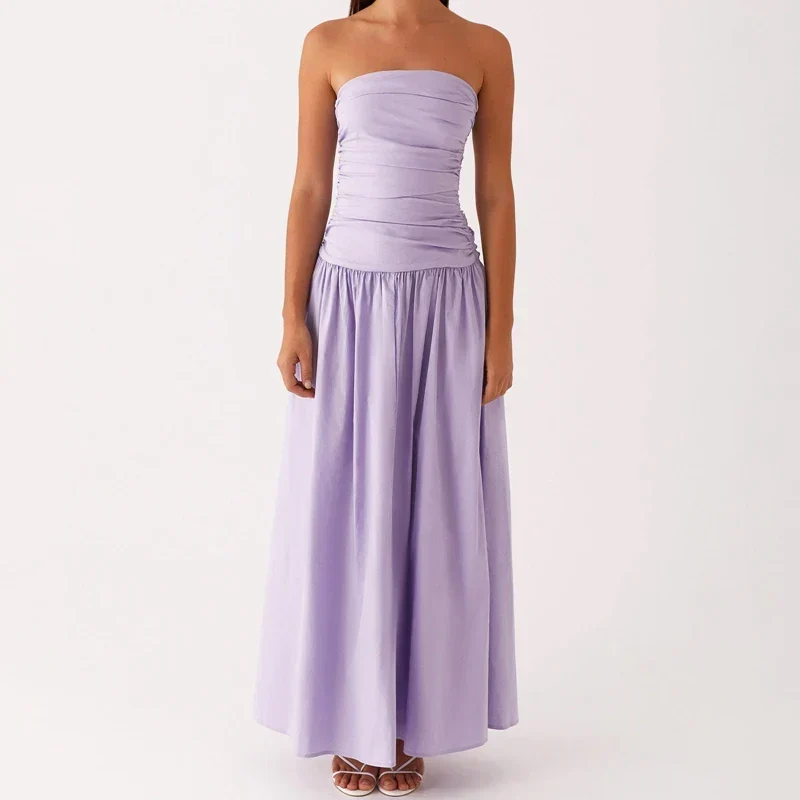 Damen Lässig Karomuster Sommer Maxikleid