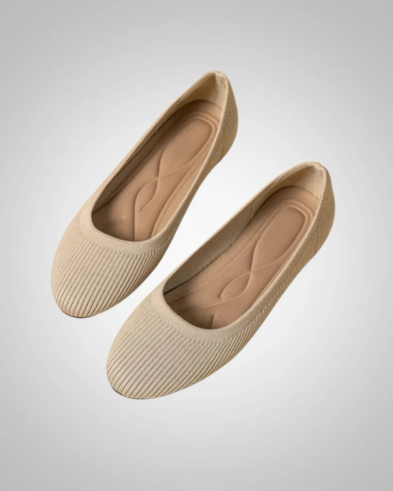 Damen Klassisch Strukturiert Ballerina Schuhe
