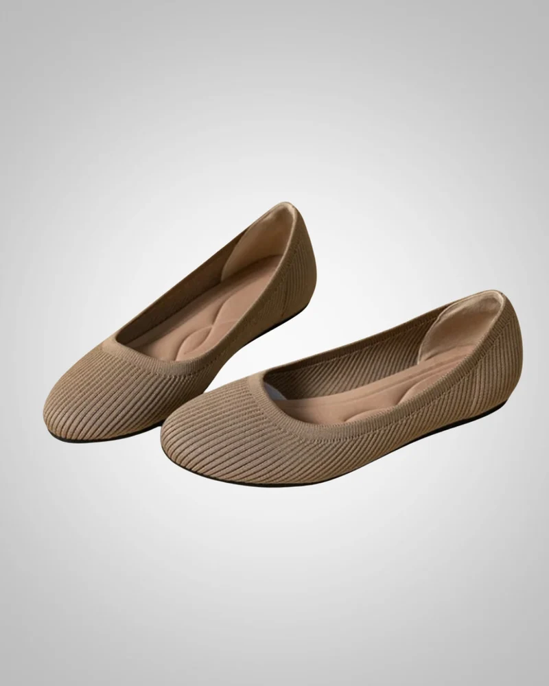 Damen Klassisch Strukturiert Ballerina Schuhe