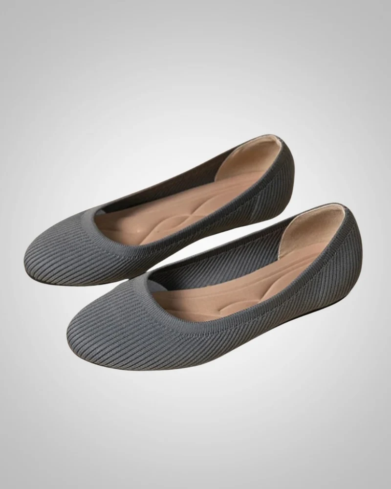 Damen Klassisch Strukturiert Ballerina Schuhe