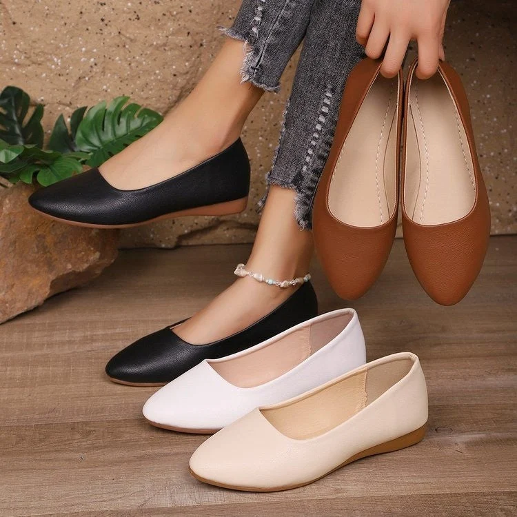 Damen Elegant Spitz Flach Ballerinas