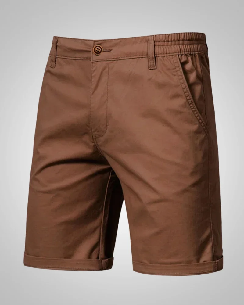 Herren Casual Knopf Elastisch Chino Shorts