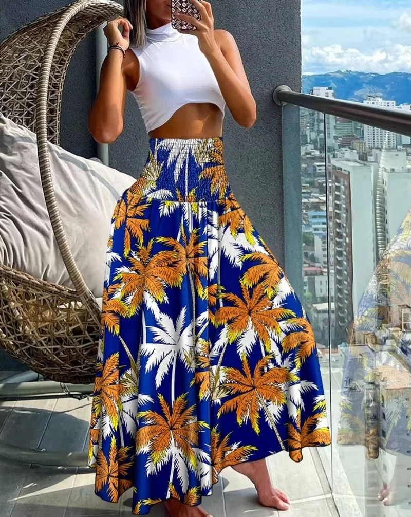Damen Blumenmuster Weite Sommer Hosen