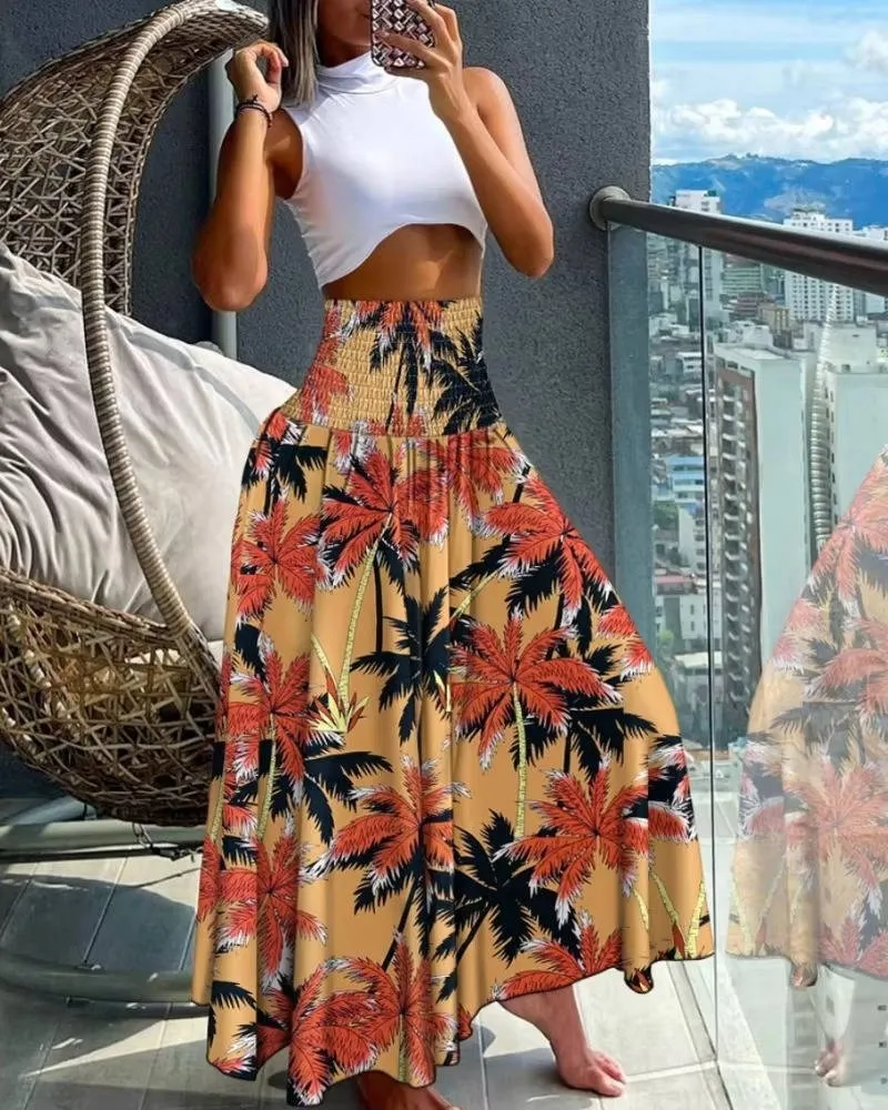 Damen Blumenmuster Weite Sommer Hosen