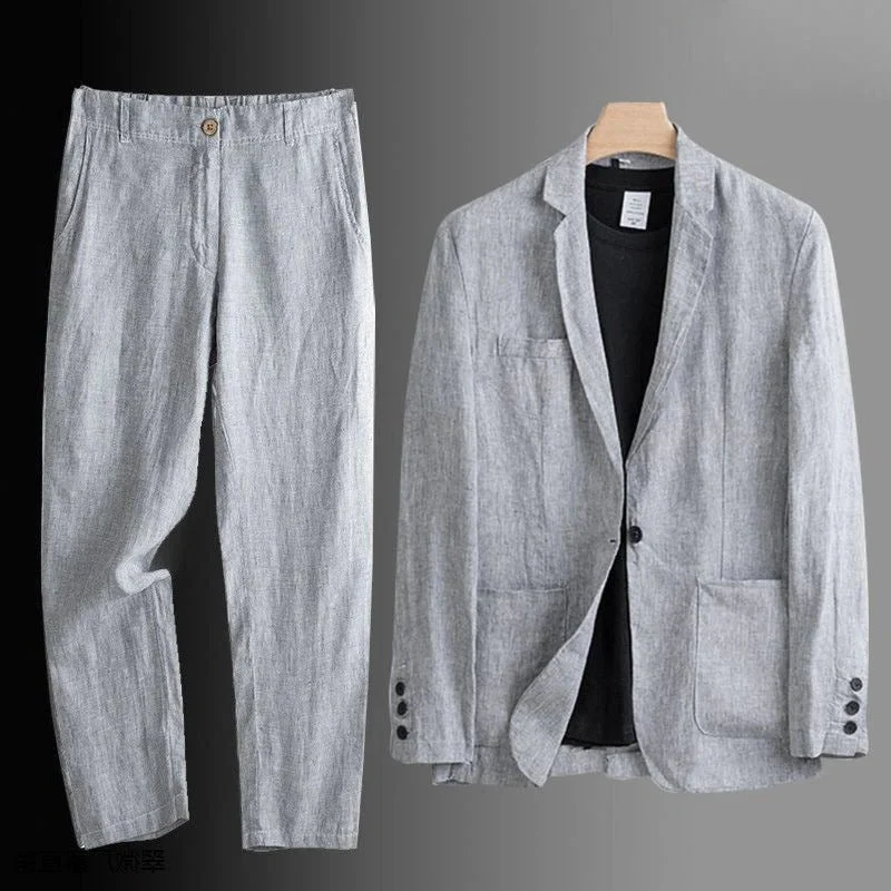 Herren Reverskragen Zweiteiler Sommer Blazer Set