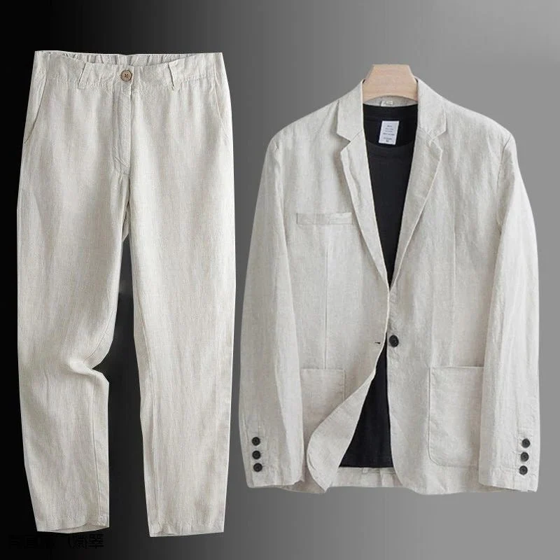 Herren Reverskragen Zweiteiler Sommer Blazer Set