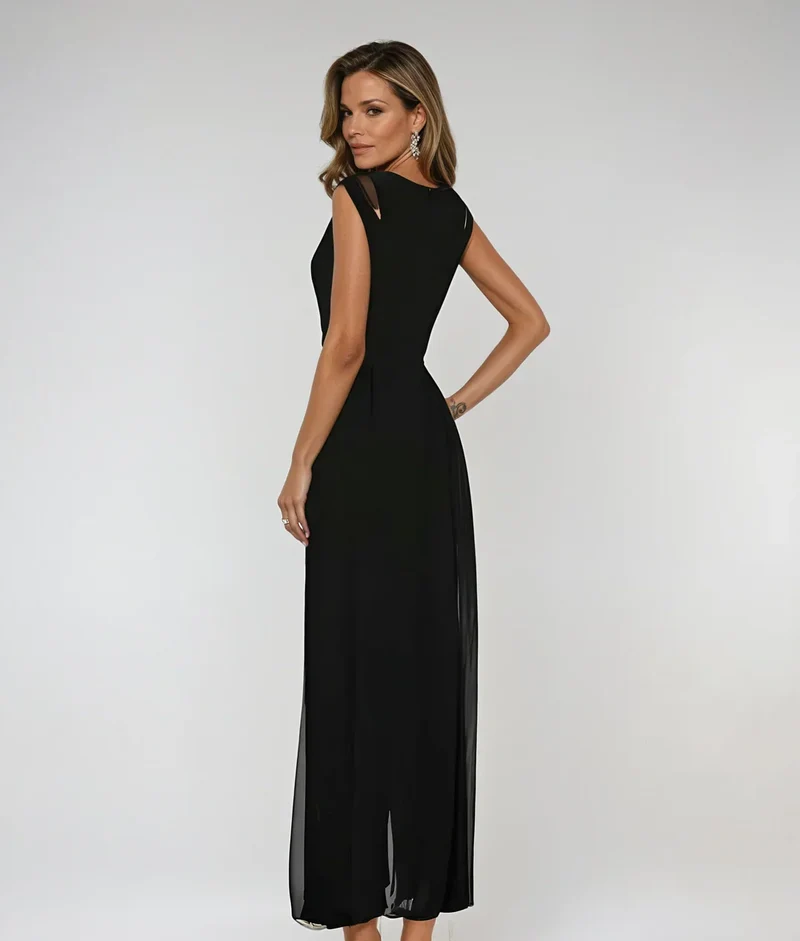 Damen Ärmellos Abend Maxikleid