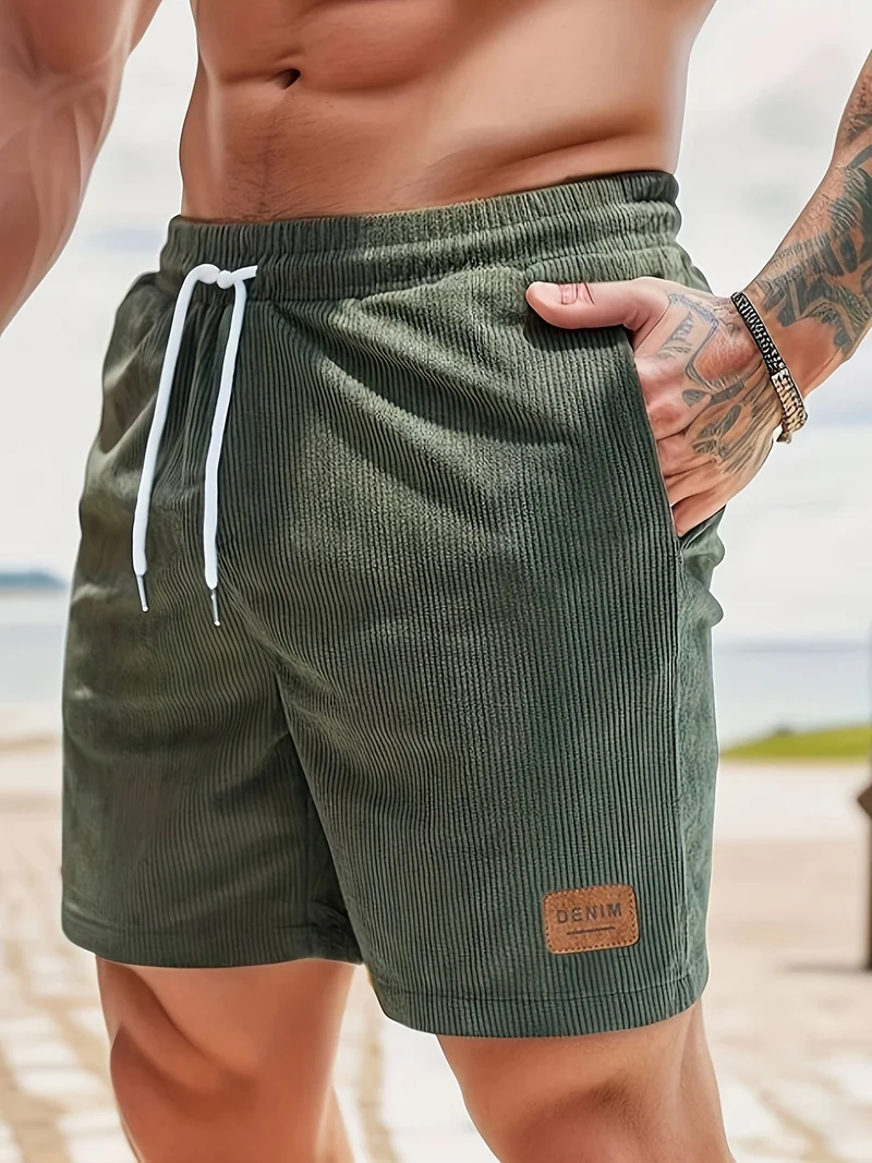 Herren Cord Kurze Sommer Bermuda Shorts