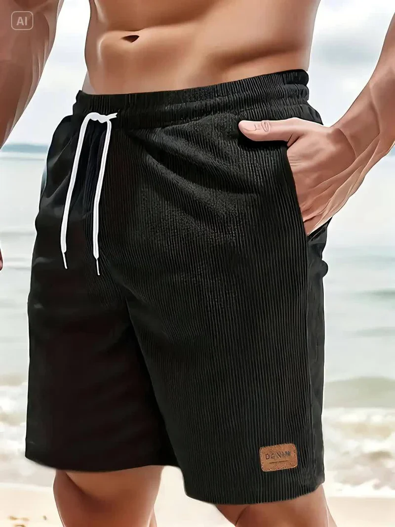 Herren Cord Kurze Sommer Bermuda Shorts