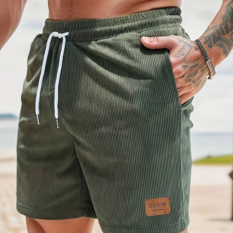 Herren Cord Kurze Sommer Bermuda Shorts