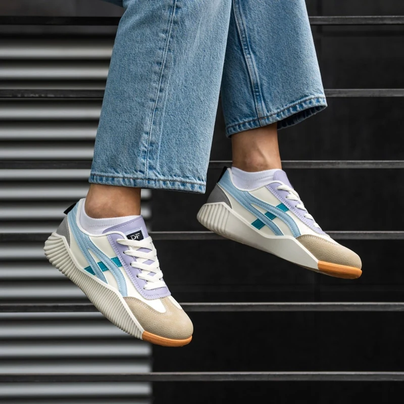 Damen Schnürung Streifen Detail Freizeit Sneaker