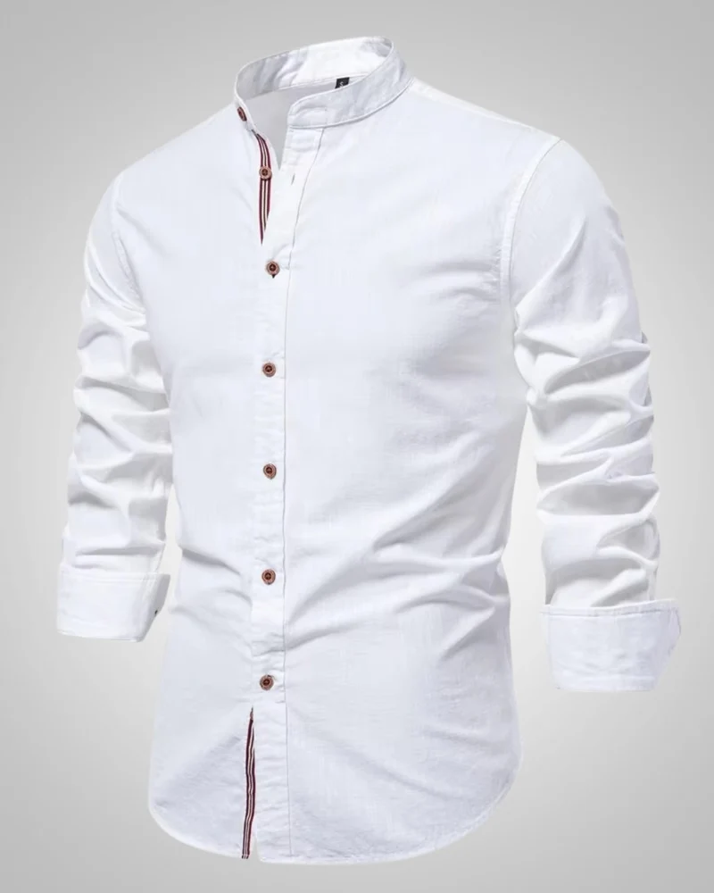 Herren Stehkragen Slim Fit Casual Hemd