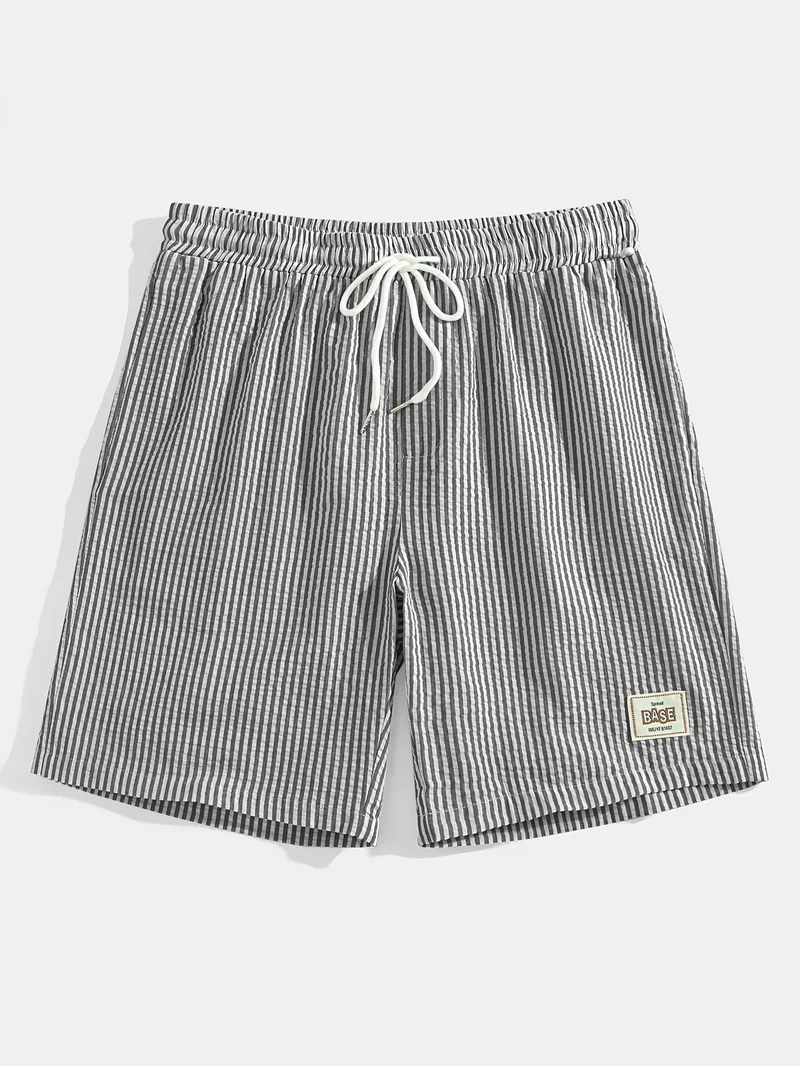 Herren Casual Elastisch Taille Gestreift Sommer Shorts