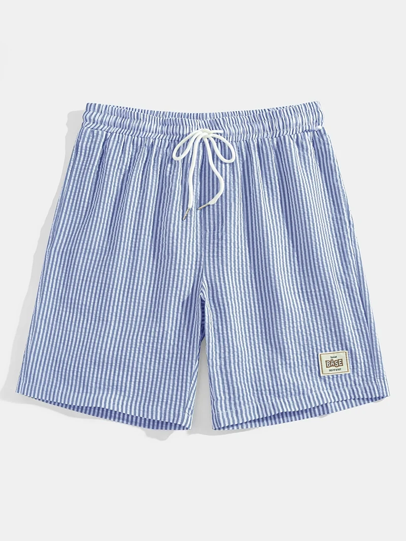 Herren Casual Elastisch Taille Gestreift Sommer Shorts