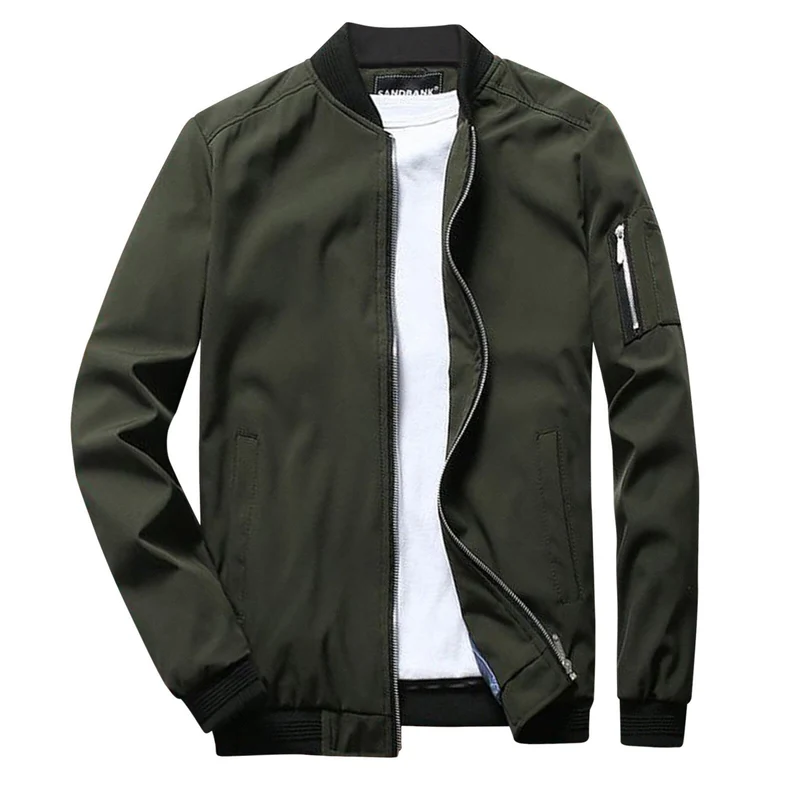 Herren Casual Sommer Stehkragen Bomberjacke