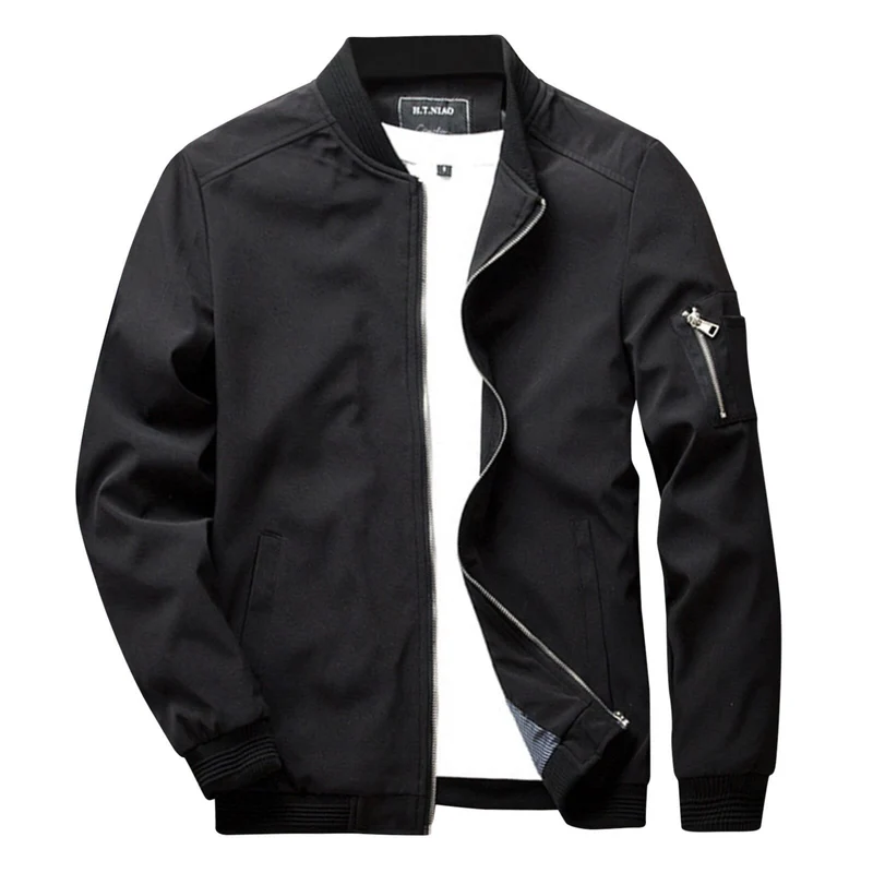 Herren Casual Sommer Stehkragen Bomberjacke