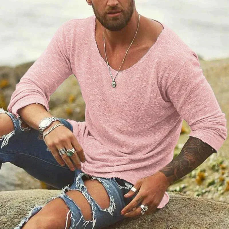 Herren Langarm Sommer T-Shirt