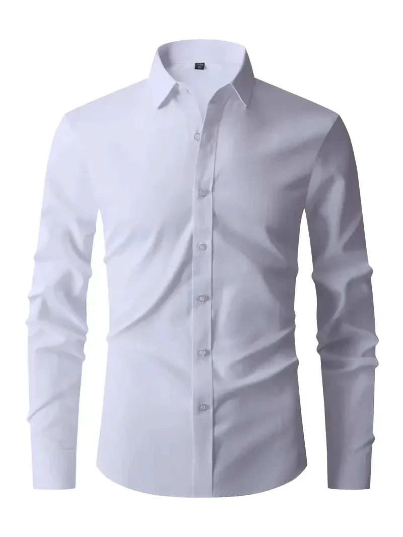 Herren Sommer Slim Fit Knopfleiste Hemd