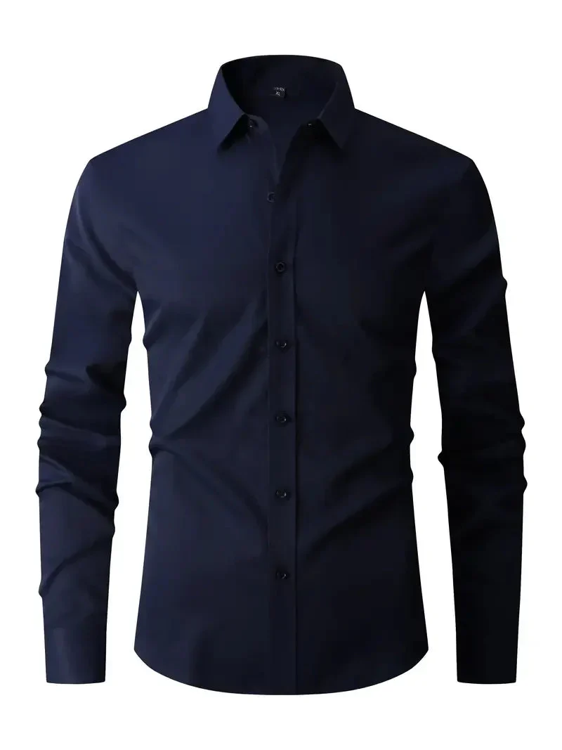 Herren Sommer Slim Fit Knopfleiste Hemd