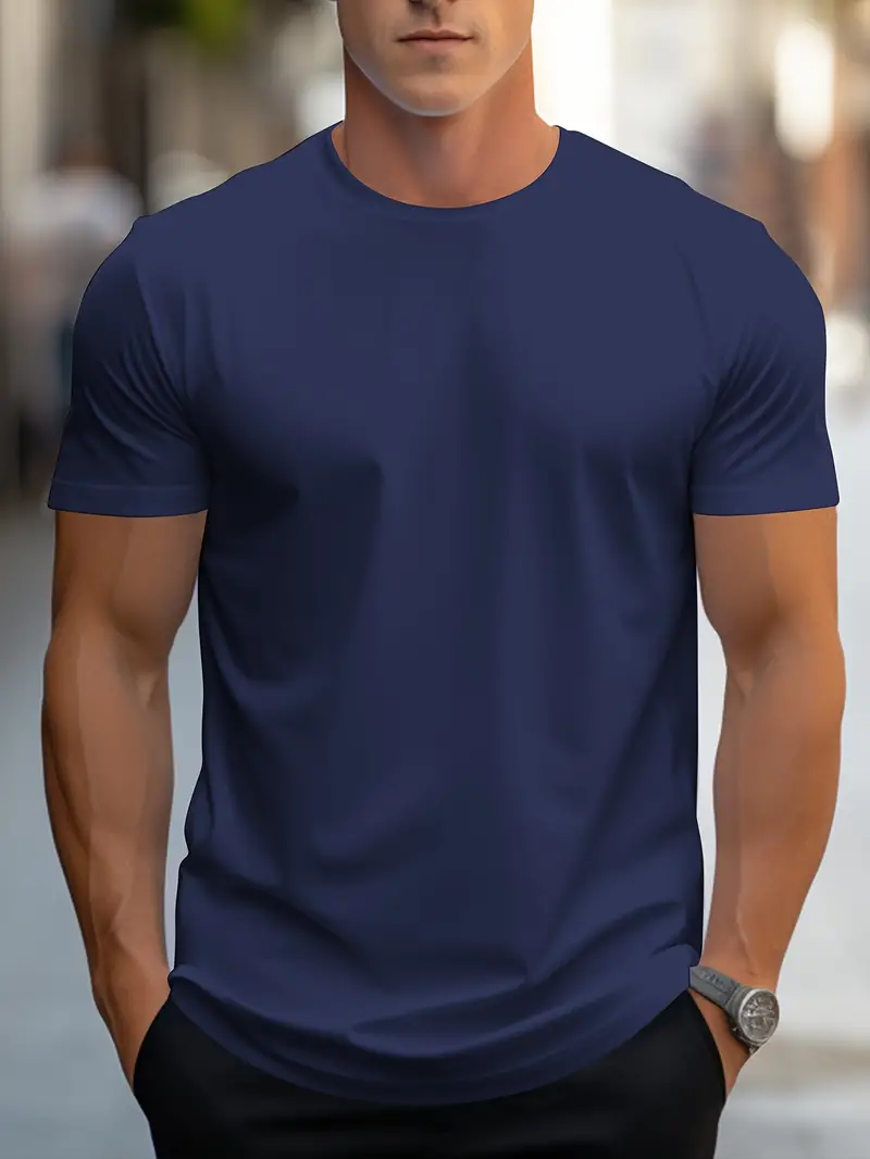 Herren Sommer Kurzarm Slim Fit T-shirt