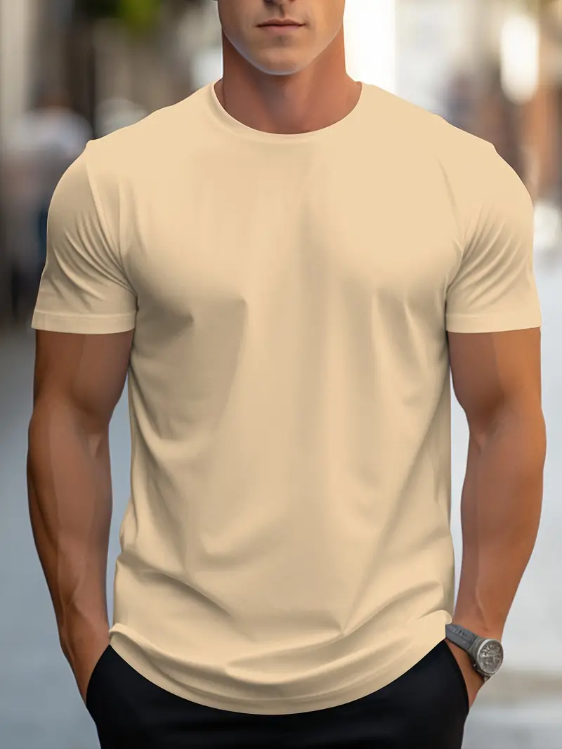 Herren Sommer Kurzarm Slim Fit T-shirt