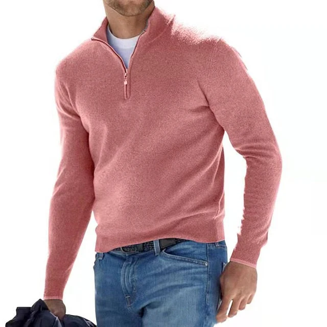 Herren Half Zip Langarm Pullover